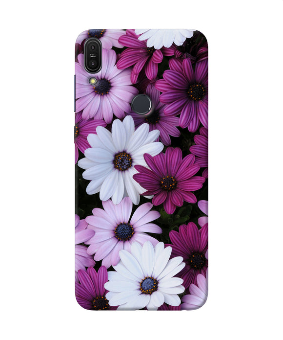 White Violet Flowers Asus Zenfone Max Pro M1 Back Cover