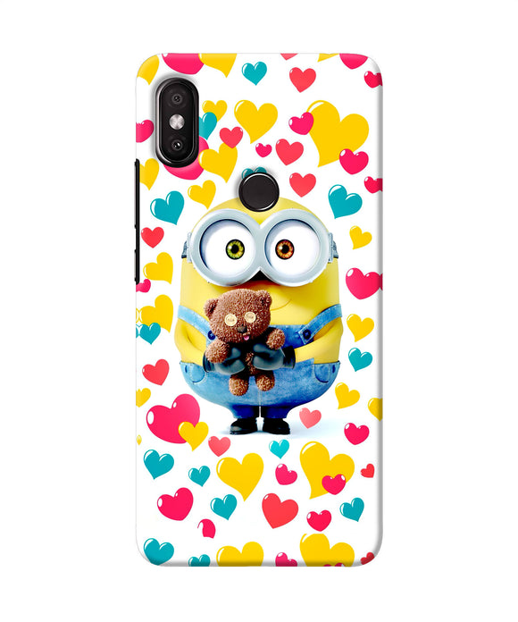 Minion Teddy Hearts Redmi Y2 Back Cover