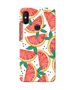 Abstract Orange Print Redmi Y2 Back Cover