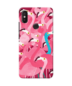 Abstract Sheer Bird Pink Print Redmi Y2 Back Cover