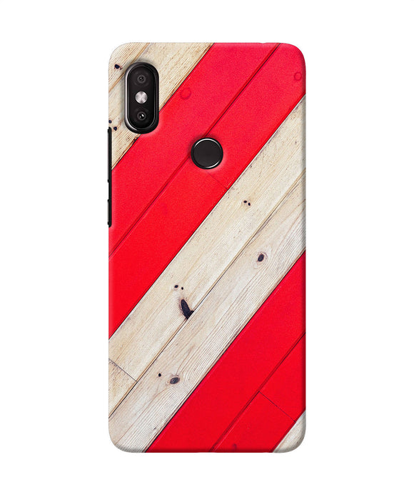 Abstract Red Brown Wooden Redmi Y2 Back Cover