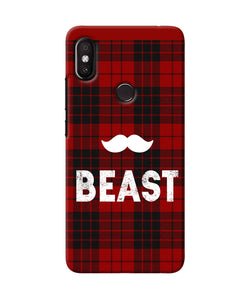 Beast Red Square Redmi Y2 Back Cover