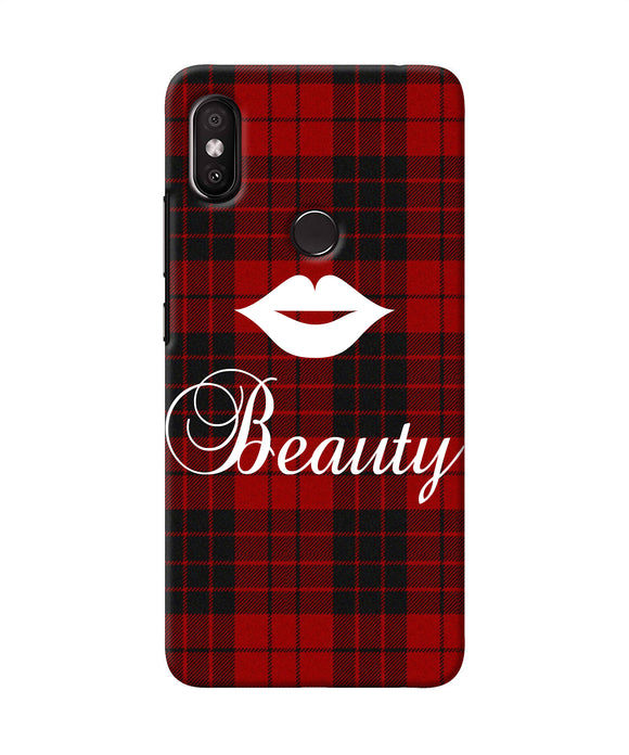 Beauty Red Square Redmi Y2 Back Cover