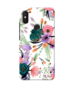 Abstract Flowers Print Redmi Y2 Back Cover