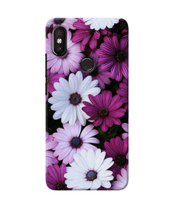 White Violet Flowers Redmi Y2 Back Cover