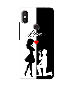 Love Propose Black And White Redmi Y2 Back Cover