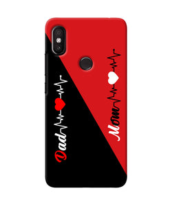 Mom Dad Heart Line Redmi Y2 Back Cover