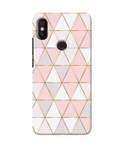 Abstract Pink Triangle Pattern Redmi Y2 Back Cover