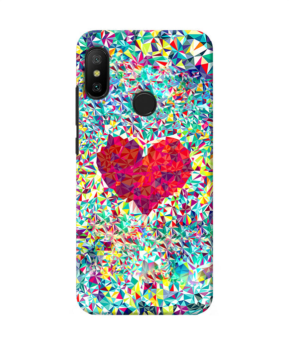 Red Heart Print Redmi 6 Pro Back Cover