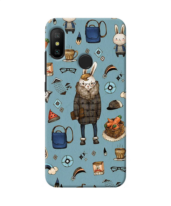 Canvas Rabbit Print Redmi 6 Pro Back Cover