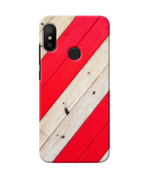 Abstract Red Brown Wooden Redmi 6 Pro Back Cover