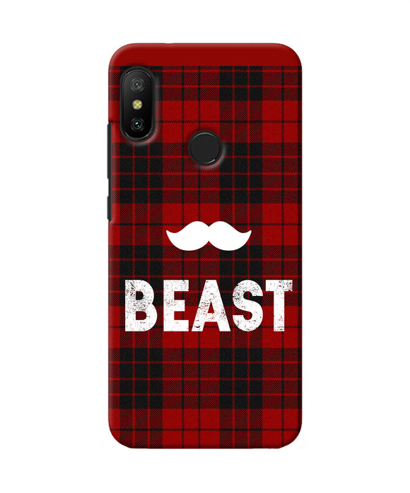 Beast Red Square Redmi 6 Pro Back Cover