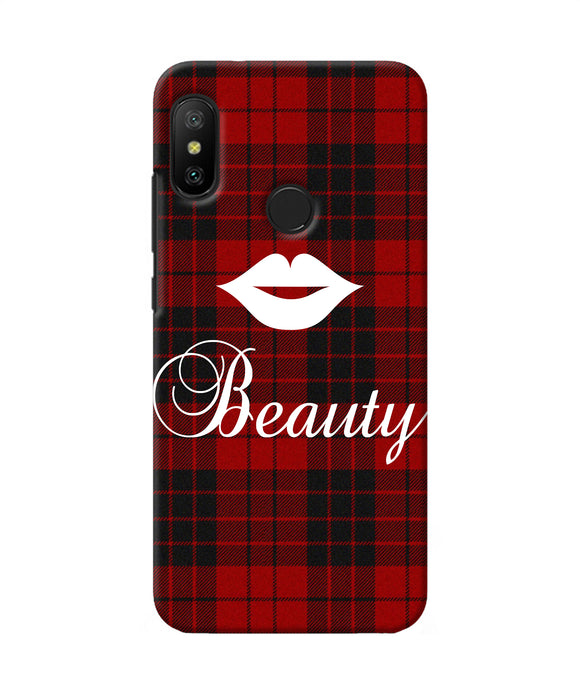 Beauty Red Square Redmi 6 Pro Back Cover
