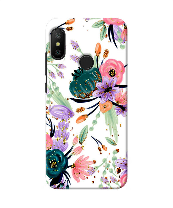 Abstract Flowers Print Redmi 6 Pro Back Cover