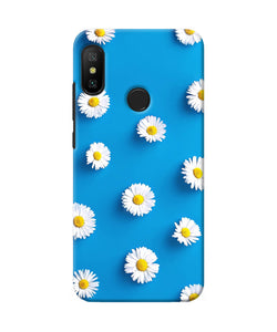 White Flowers Redmi 6 Pro Back Cover