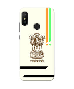 Satyamev Jayate Brown Logo Redmi 6 Pro Back Cover