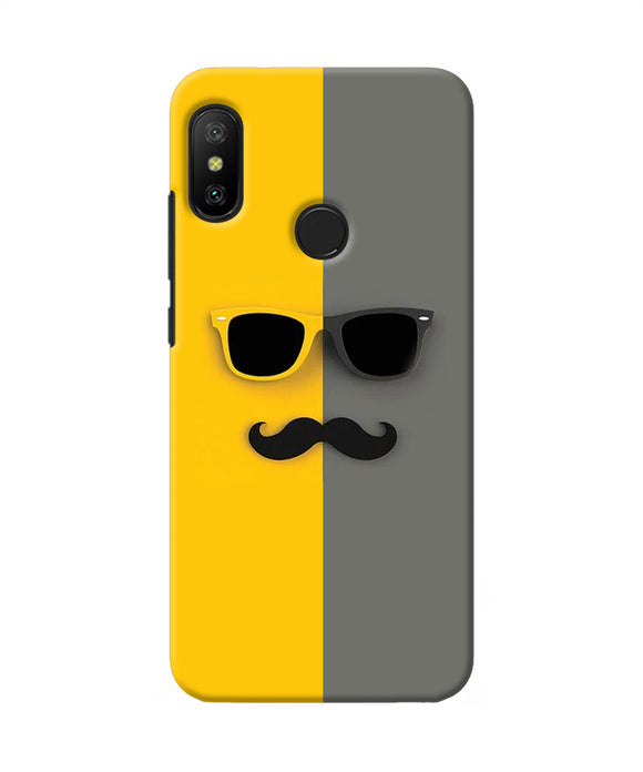Mustache Glass Redmi 6 Pro Back Cover
