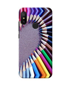 Color Pencil Half Heart Redmi 6 Pro Back Cover