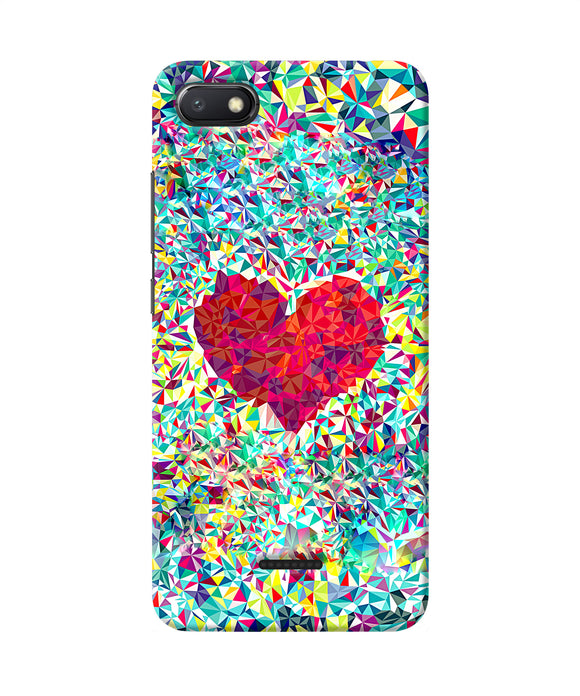 Red Heart Print Redmi 6a Back Cover