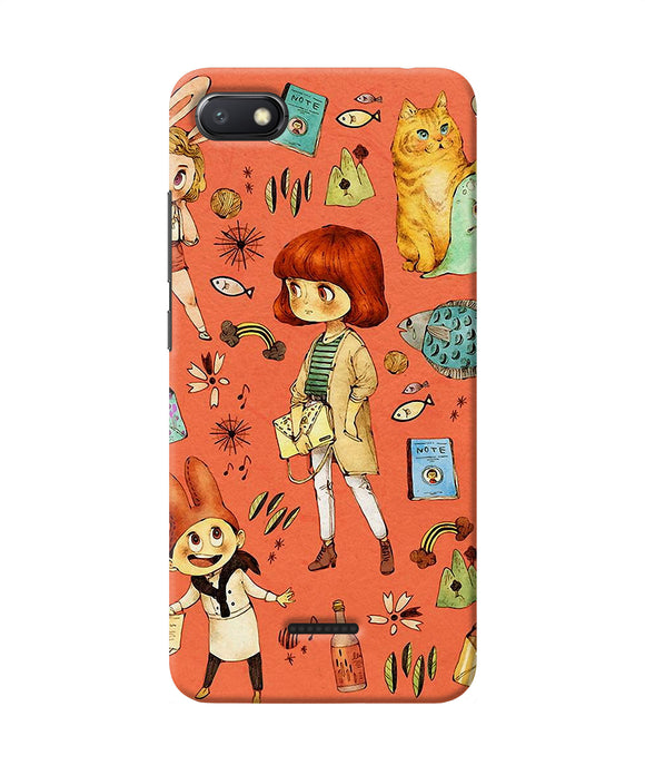 Canvas Little Girl Print Redmi 6a Back Cover