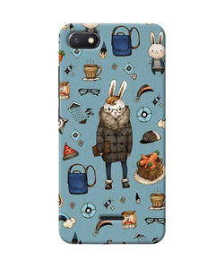 Canvas Rabbit Print Redmi 6a Back Cover