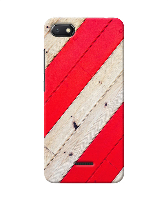 Abstract Red Brown Wooden Redmi 6a Back Cover