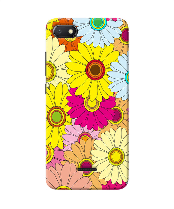 Abstract Colorful Flowers Redmi 6a Back Cover