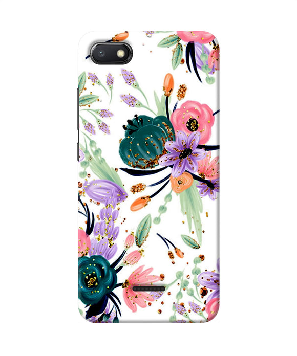 Abstract Flowers Print Redmi 6a Back Cover