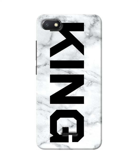 King Marble Text Redmi 6a Back Cover