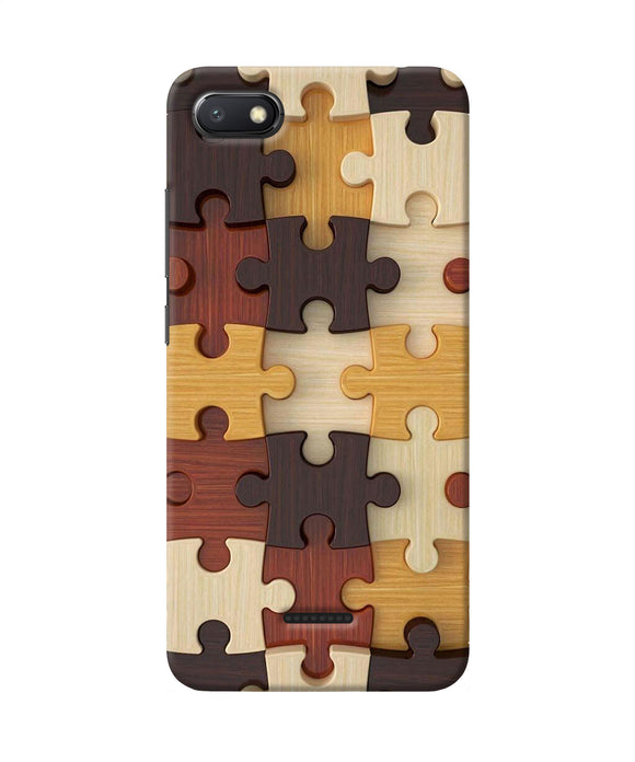 Wooden Puzzle Redmi 6a Back Cover