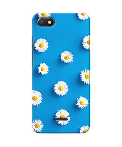 White Flowers Redmi 6a Back Cover