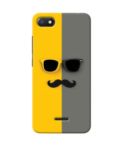 Mustache Glass Redmi 6a Back Cover