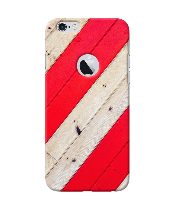 Abstract Red Brown Wooden Iphone 6 Logocut Back Cover