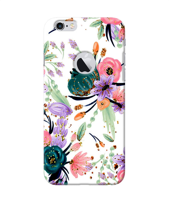 Abstract Flowers Print Iphone 6 Logocut Back Cover