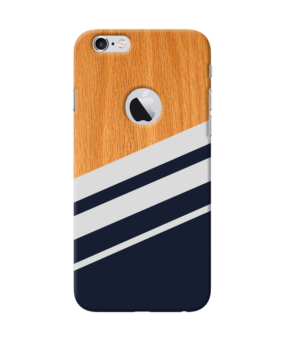 Black And White Wooden Iphone 6 Logocut Back Cover