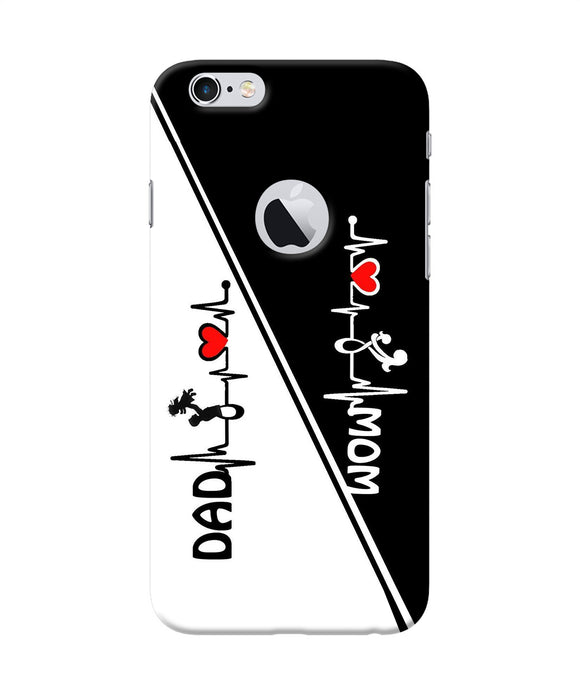 Mom Dad Heart Line Black And White Iphone 6 Logocut Back Cover