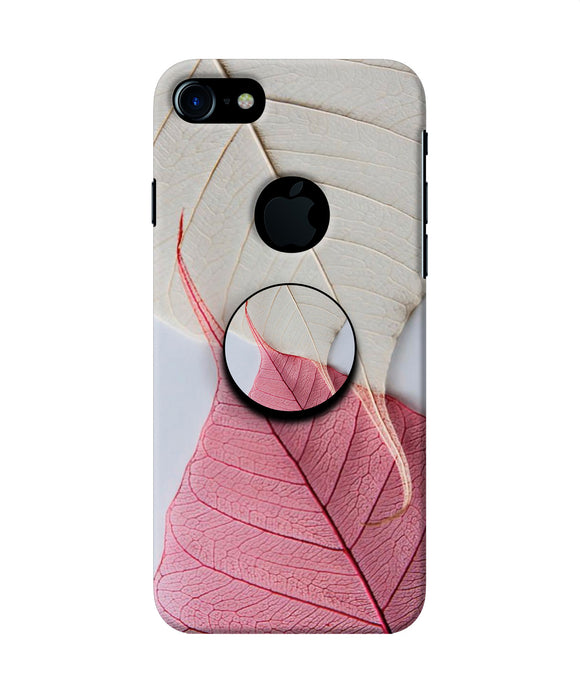 White Pink Leaf Iphone 7 logocut Pop Case