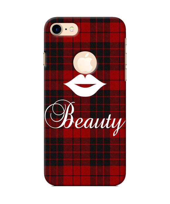 Beauty Red Square Iphone 7 Logocut Back Cover