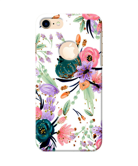 Abstract Flowers Print Iphone 7 Logocut Back Cover