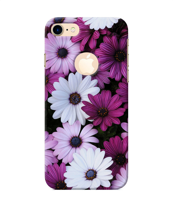 White Violet Flowers Iphone 7 Logocut Back Cover