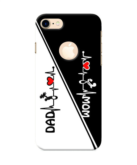Mom Dad Heart Line Black And White Iphone 7 Logocut Back Cover