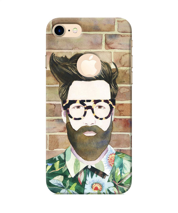 Beard Man With Glass Iphone 7 Logocut Back Cover