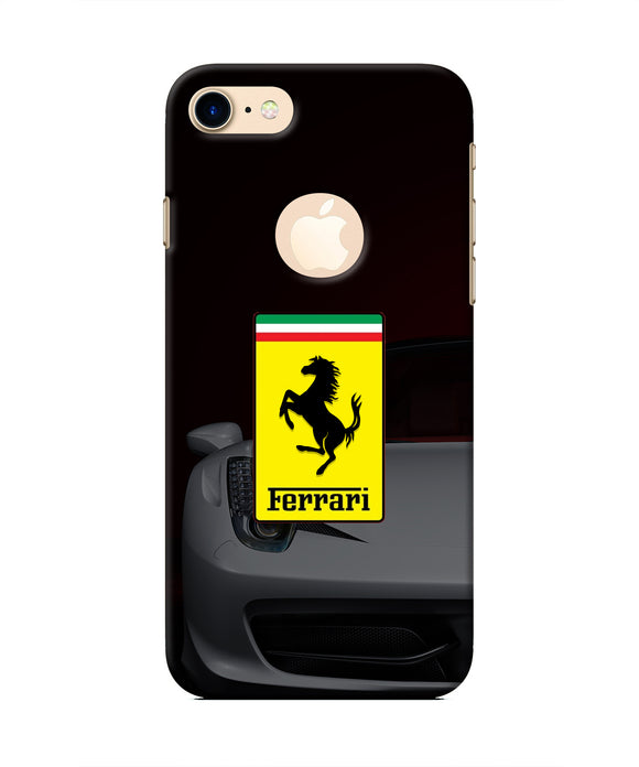 White Ferrari Iphone 8 logocut Real 4D Back Cover