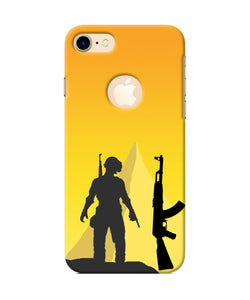 PUBG Silhouette Iphone 8 logocut Real 4D Back Cover