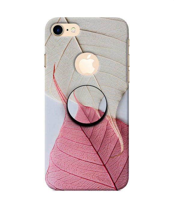 White Pink Leaf Iphone 8 logocut Pop Case