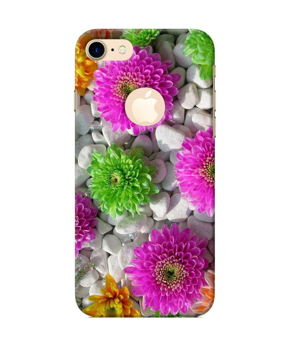 Natural Flower Stones Iphone 8 Logocut Back Cover