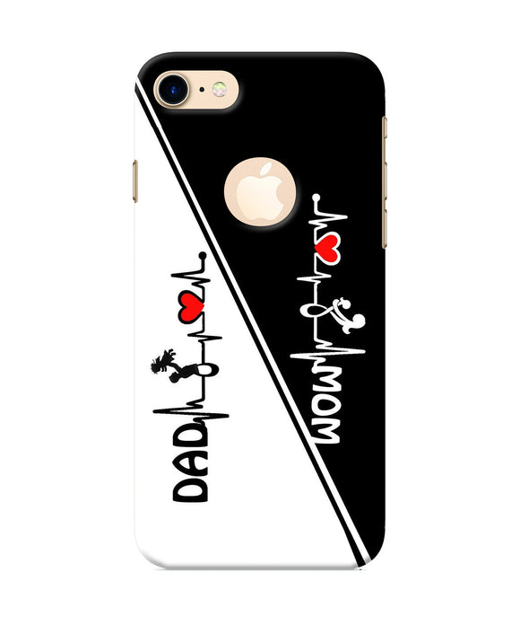 Mom Dad Heart Line Black And White Iphone 8 Logocut Back Cover