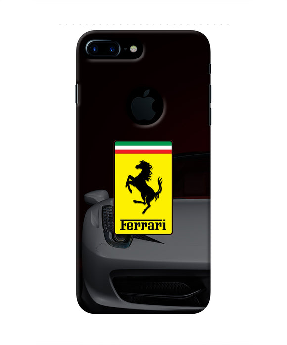 White Ferrari Iphone 7 plus logocut Real 4D Back Cover