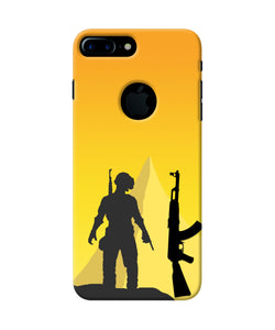 PUBG Silhouette Iphone 7 plus logocut Real 4D Back Cover