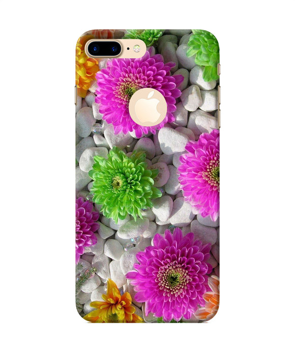 Natural Flower Stones Iphone 7 Plus Logocut Back Cover